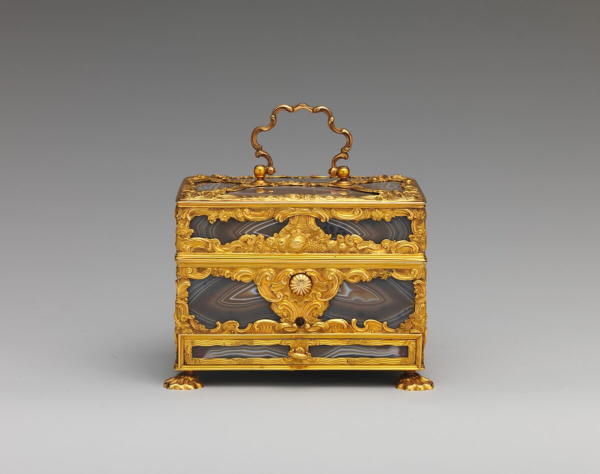 Nécessaire, Watchmaker: Joseph Martineau, Sr. (active London, 1744–1794), Gold, agate; white enamel; implements of various materials including ivory, steel, tortiseshell, hair, British, London