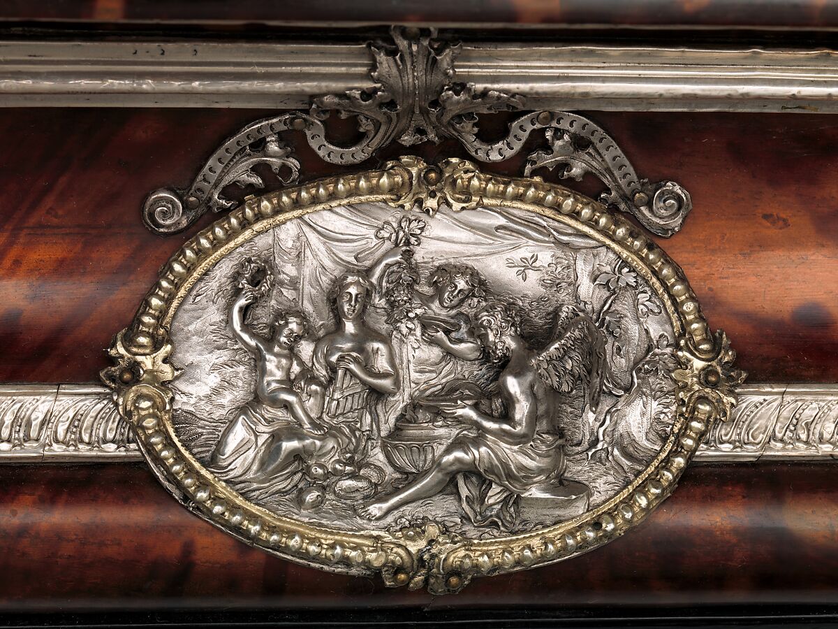 Mantel clock with alarm, Clockmaker: Franz Xavier Gegenreiner (German, active 1760–70), Case: tortoiseshell backed with brass leaf, pearwood veneered with rosewood; and partly gilded silver; Movement: gilded brass and steel, German, Augsburg