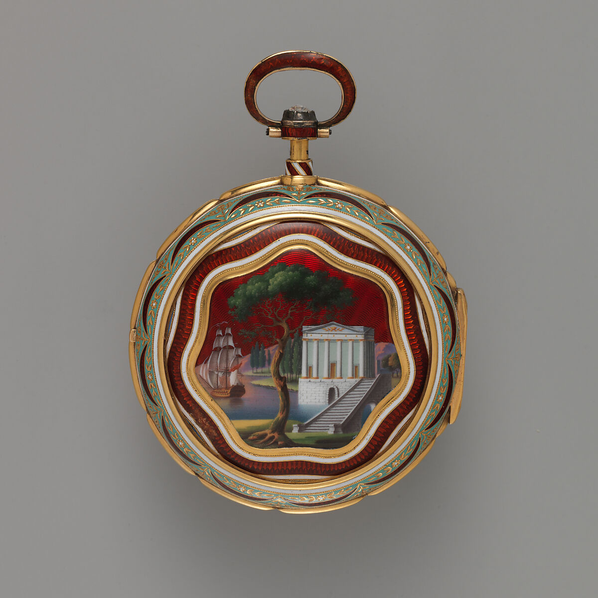 Triple-case repeating watch, Watchmaker: Firm of Marwick, Markham and Recordon, Gold, enamel, diamond, British, London, for Turkish market