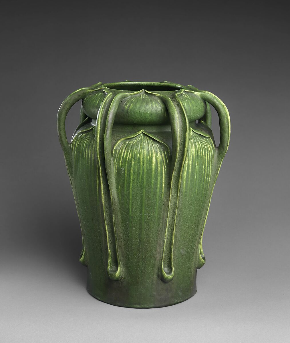 Vase, Grueby Pottery (Boston, Massachusetts, 1899–ca. 1911), Earthenware, American 