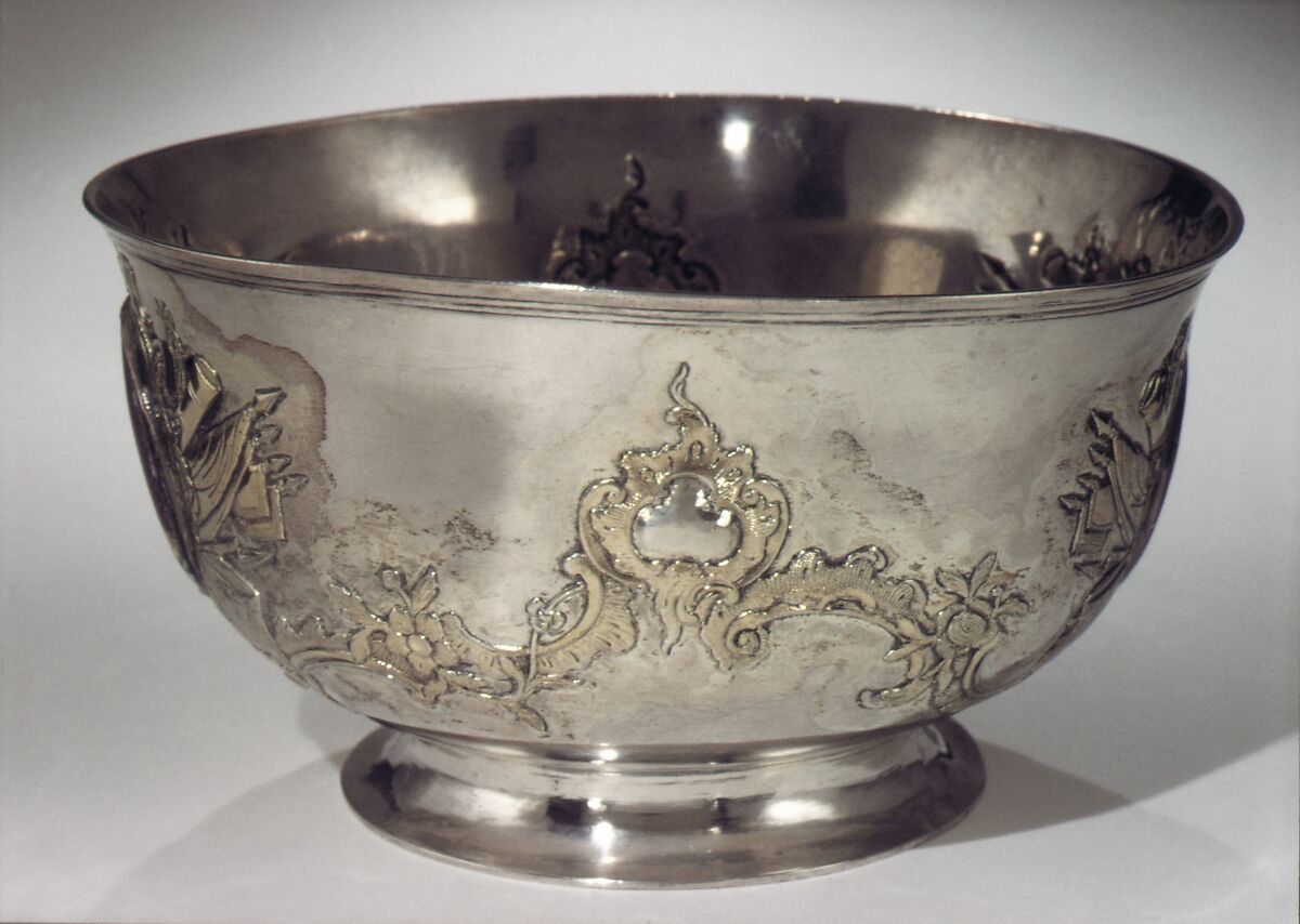 Waste bowl (part of a set), Johan Henrik Blom (Finnish, master 1766, died 1805), Silver, parcel gilt, enamel, wood, Russian, St. Petersburg 