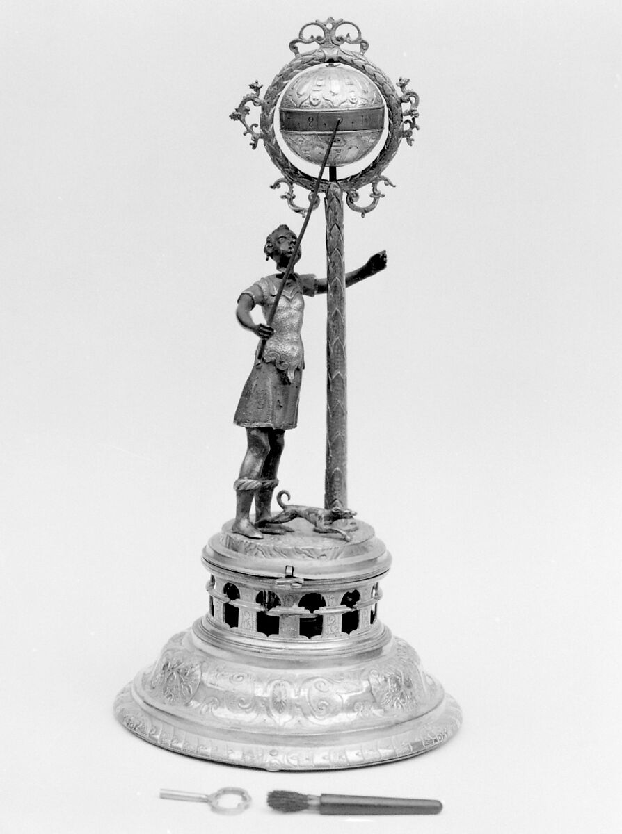 Table clock, Clockmaker: Karl Schmidt (German, ca. 1590–1635/36, working 1614), Copper gilt, German 