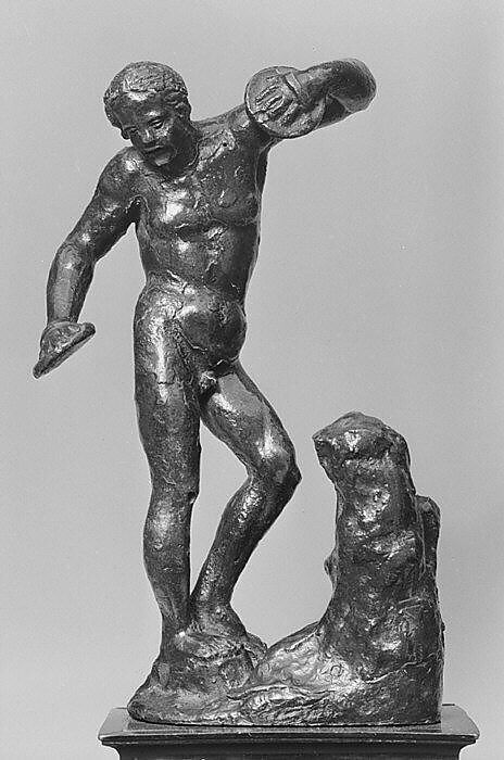 Antique-style Statuette of Young Satyr with Cymbals, Bronze, Italian