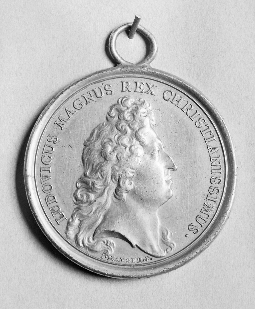 Louis XIV (b. 1638, r. 1643–1715), Medalist: Jean Mauger (French, 1648–1722), Gilt bronze, French, Paris 