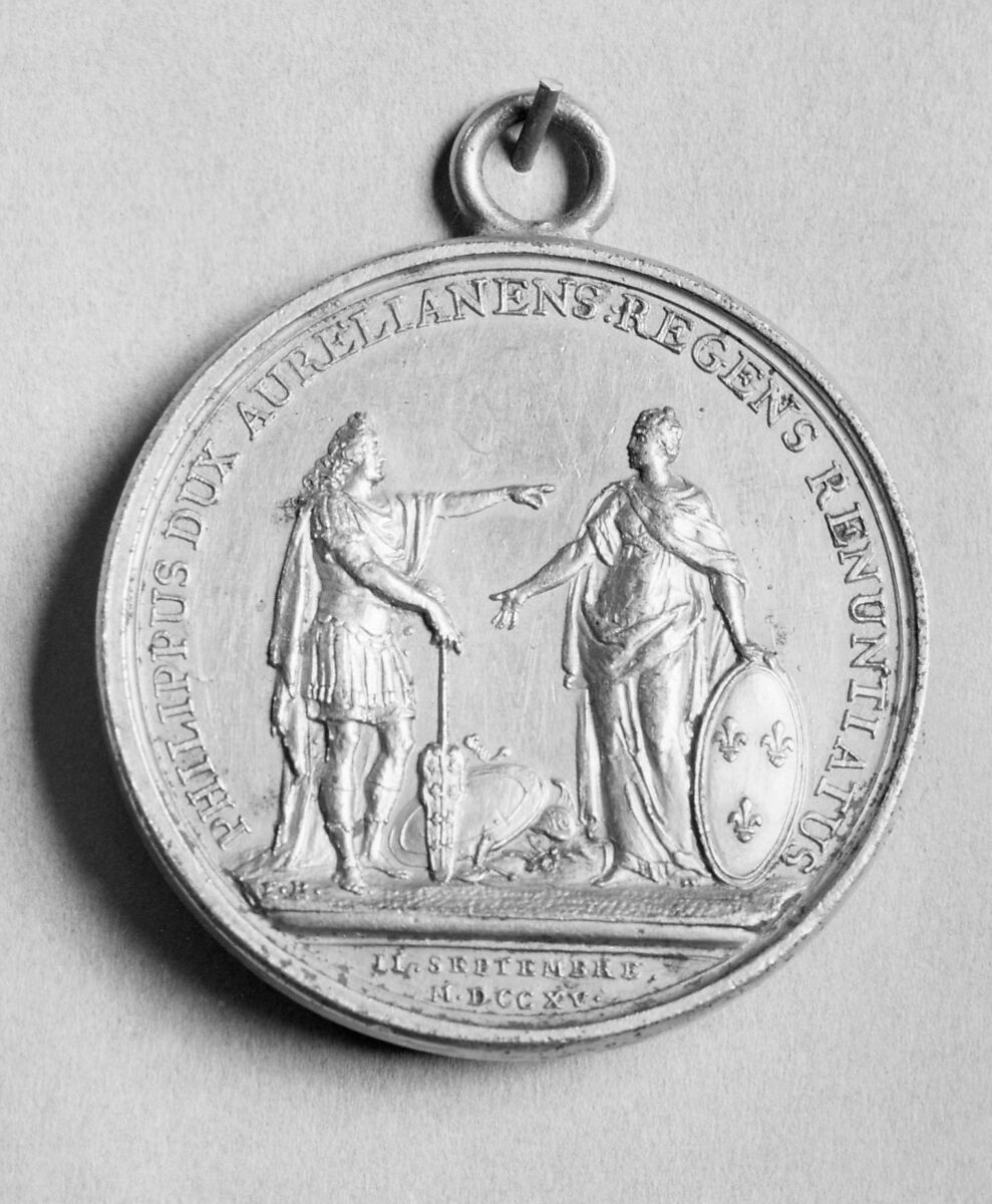 Louis XV, Medalist: Jean Le Blanc (French, 1676/77–1749), Gilt bronze, French