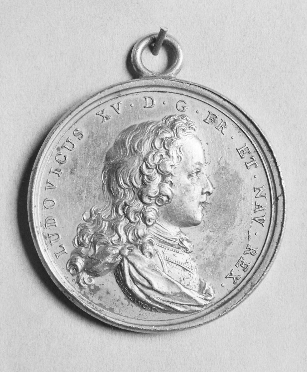 Louis XV, Medalist: Jean Le Blanc (French, 1676/77–1749), Gilt bronze, French 