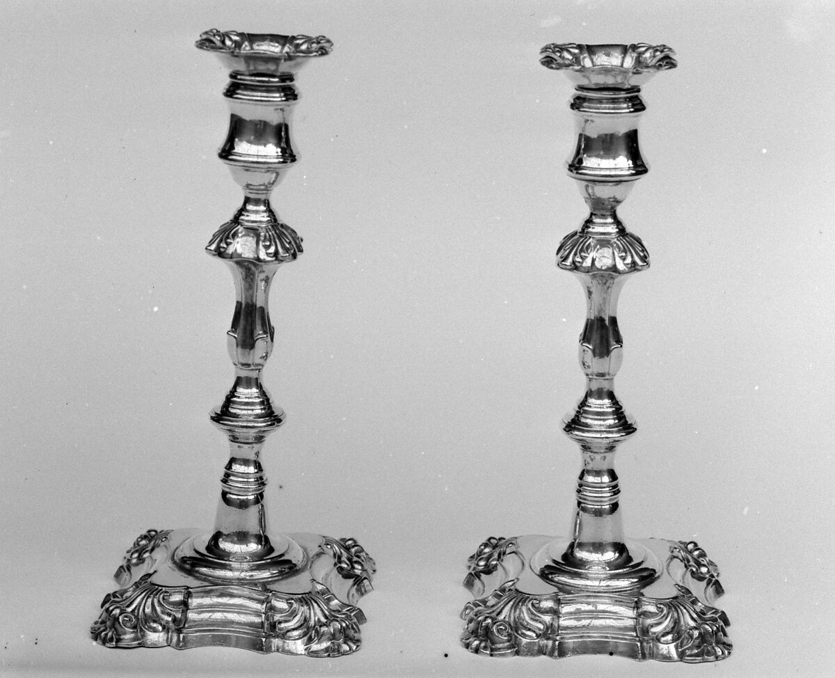 Pair of candlesticks, Sheffield plate, British, Sheffield 