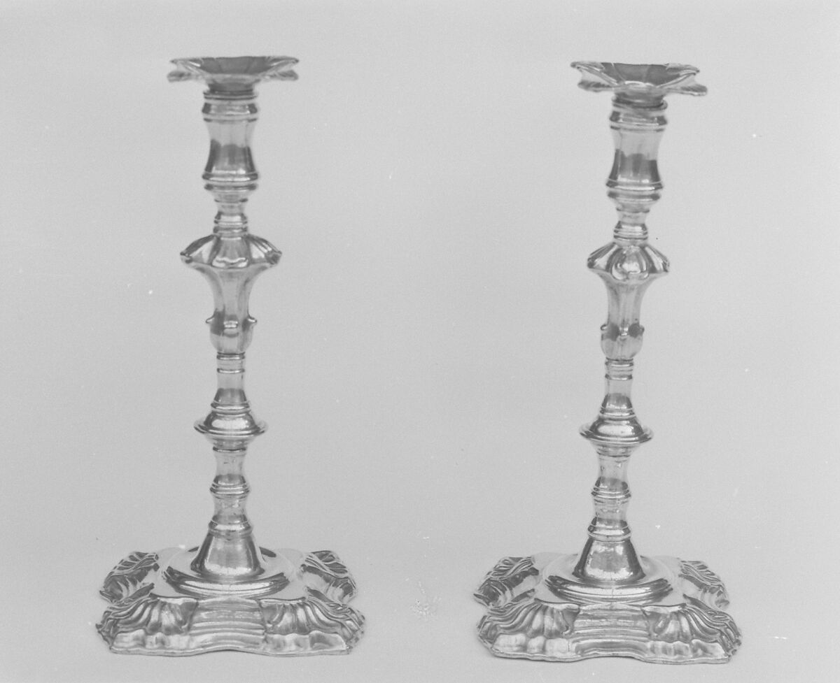 Pair of tapersticks, Sheffield plate, British, Sheffield 