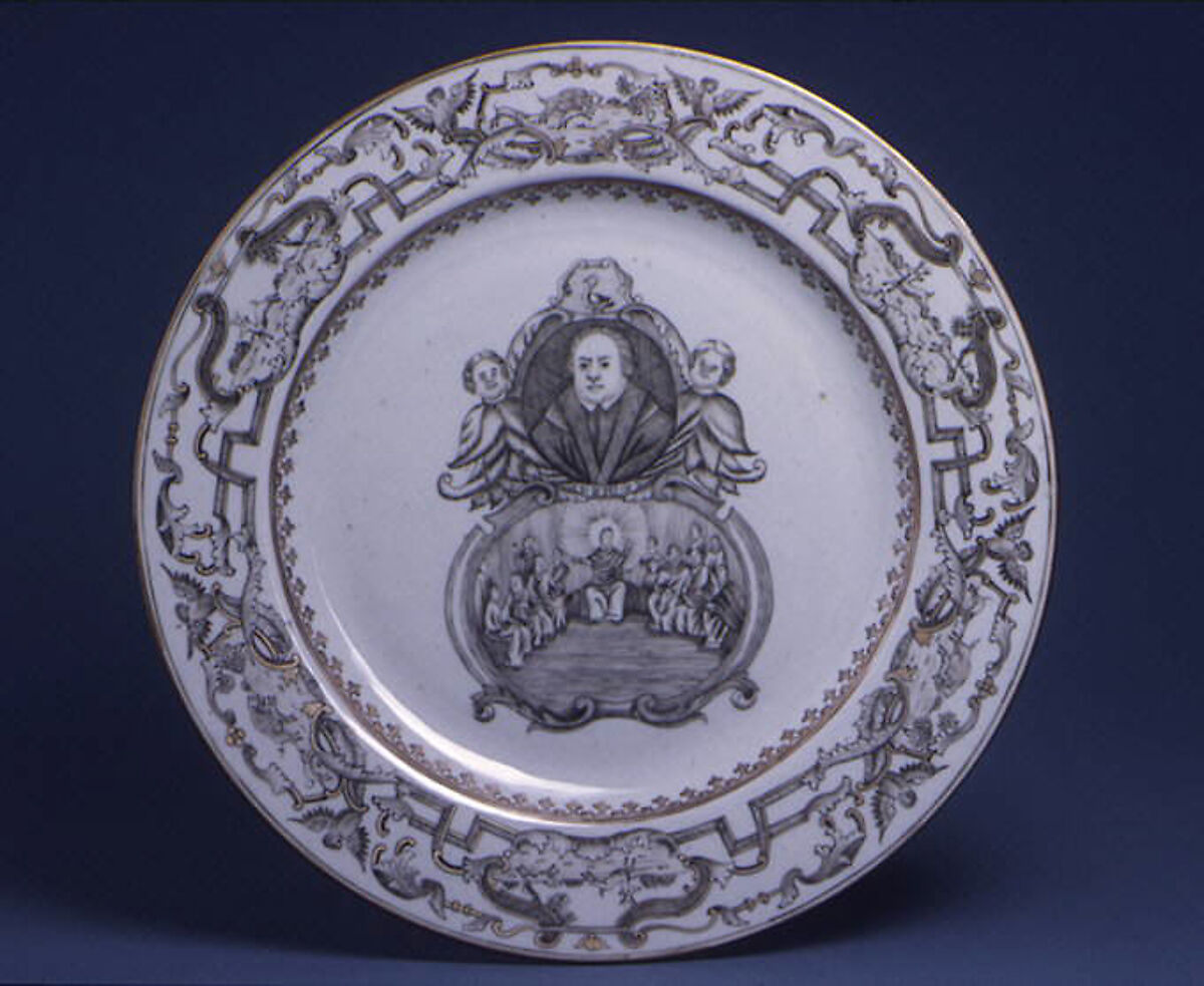 Plate, Hard-paste porcelain, Chinese, for Continental European market 