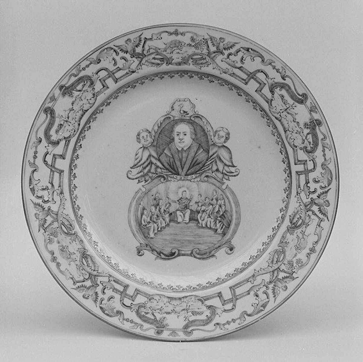 Plate, Hard-paste porcelain, Chinese, for Continental European market