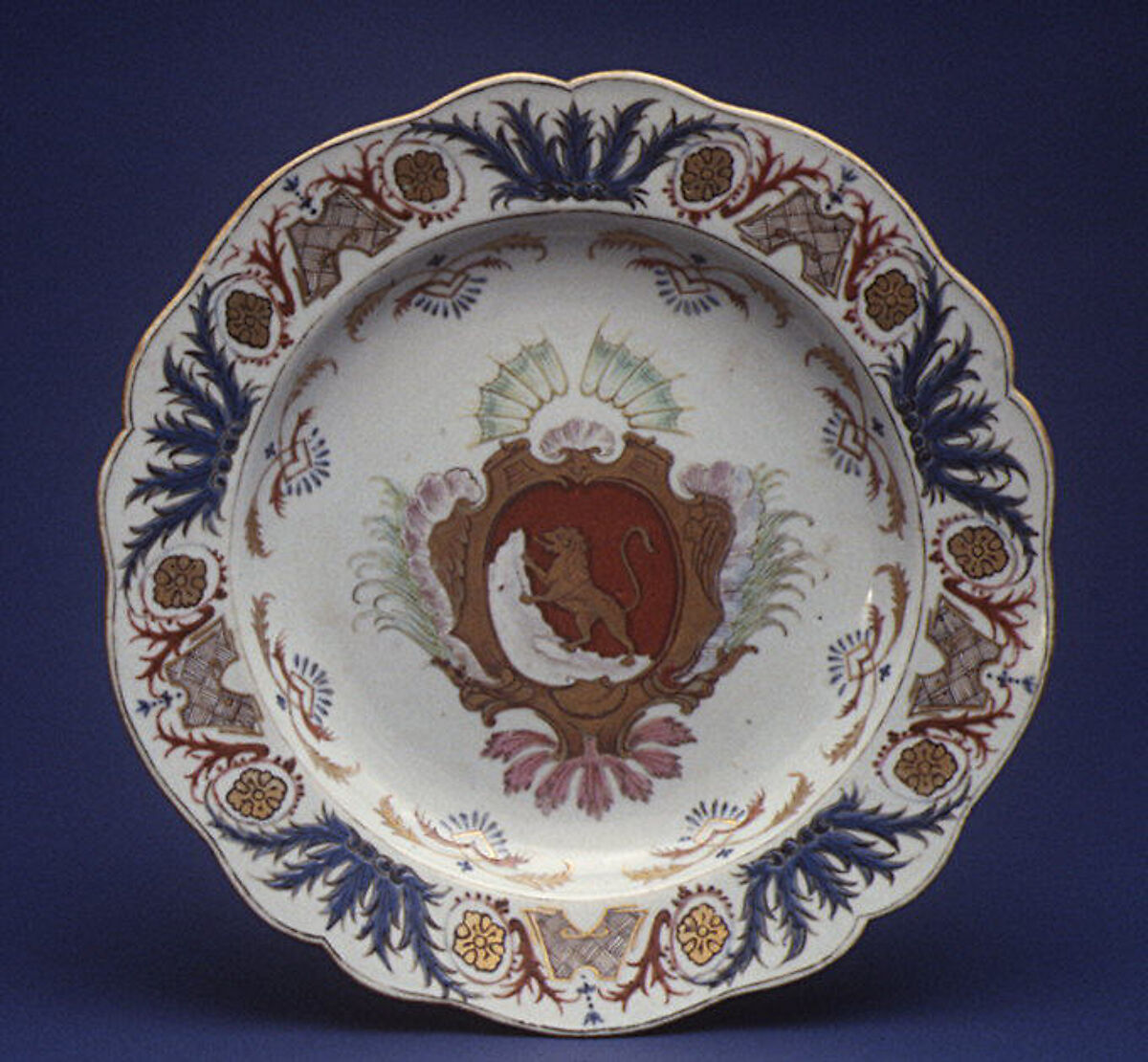 Plate, Hard-paste porcelain, Chinese, for French market
