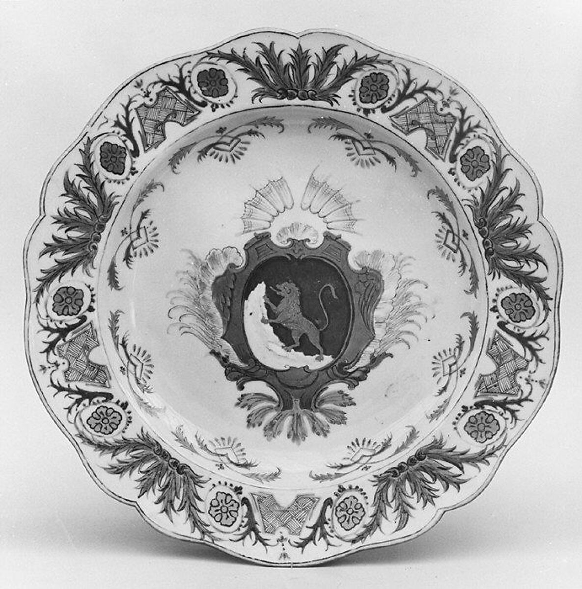 Plate, Hard-paste porcelain, Chinese, for French market