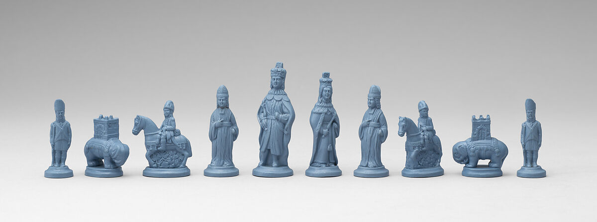 Chessmen (32), Probably David Dunderdale &amp; Co. (British, Castleford, founded ca. 1790), Salt-glazed porcelain, British, Castleford