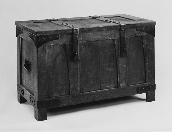 Chest, Gustav Stickley (American, Osceola, Wisconsin 1858–1942 Syracuse, New York), Oak, cedar, and wrought iron, American