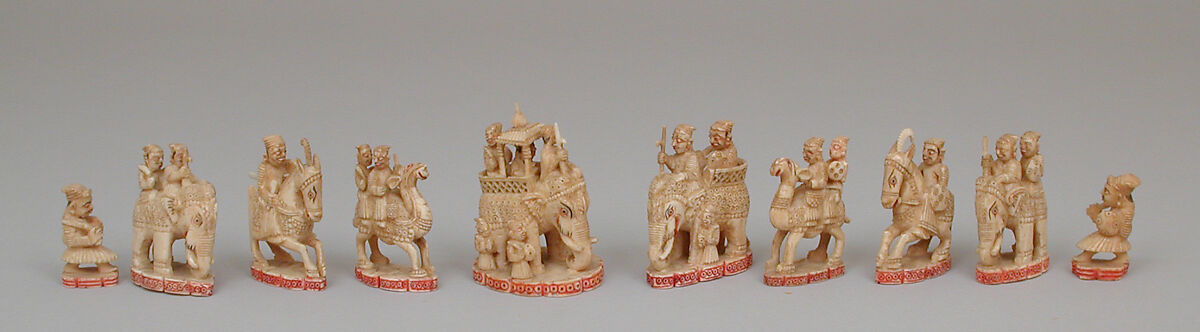 Chessmen (32), Ivory, Indian, Baroda 