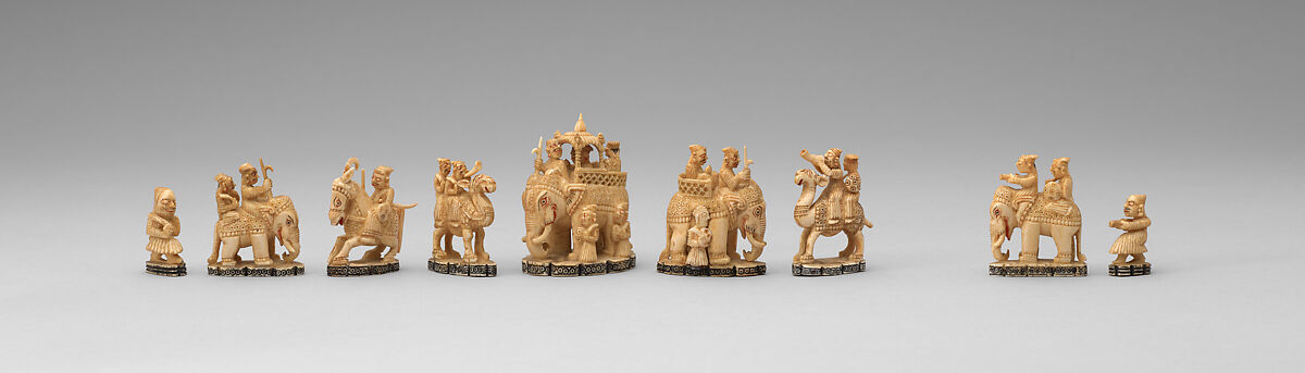 Chessmen (32), Ivory, Indian, Baroda