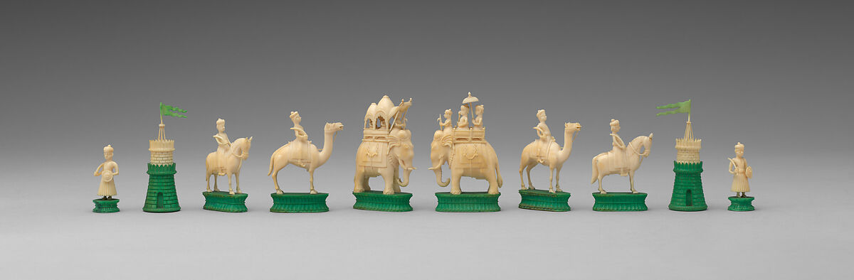 Chessmen (32), Ivory, Indian, Bengal