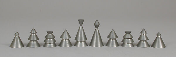 Chess set, Brass, pewter, and ebony, Swedish