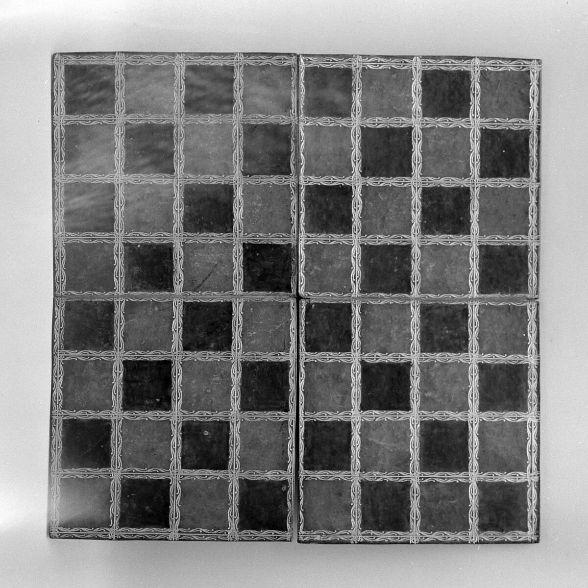 Chessboard, Brown leather, gold tooled, German