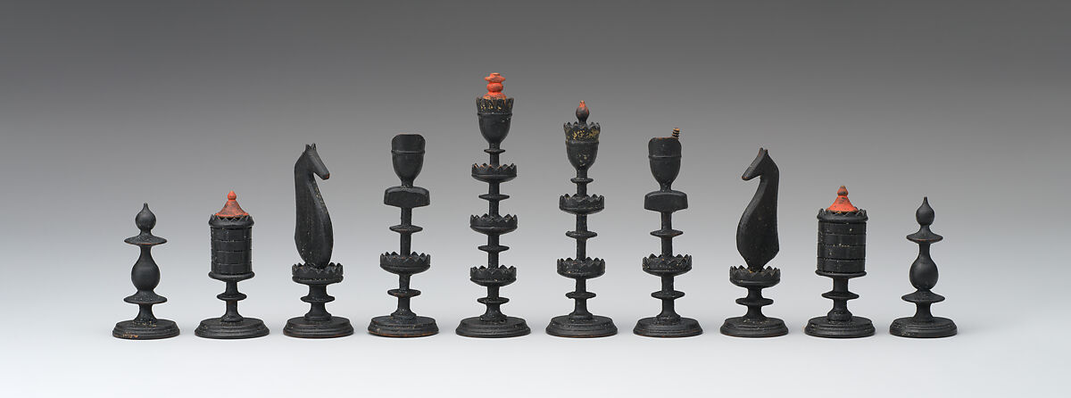 Chessmen (32), Wood, German