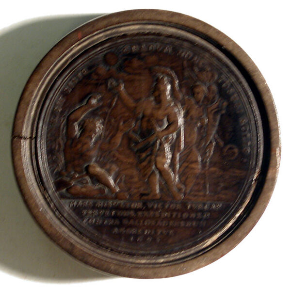 Group of Fourteen Roundels for Jeu de Moulin, Rosewood, German