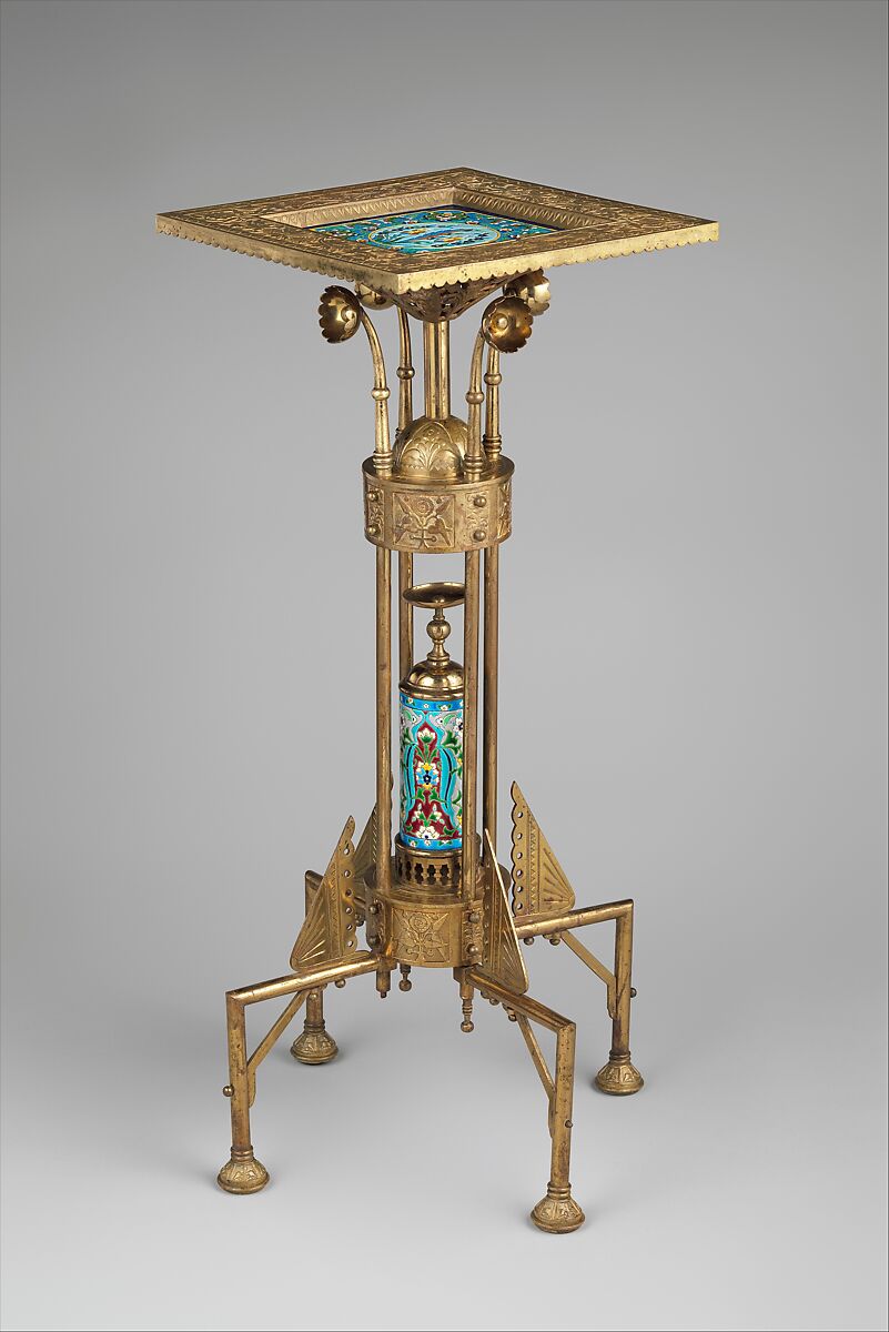 Card Stand, Manufactured by Bradley &amp; Hubbard Mfg. Co. (American, Meriden, Connecticut, 1852–1940), Brass, earthenware, American 