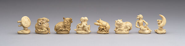 Astronomical chess set, Max Esser (German, Barth 1885–1945 Berlin), Silver, silver-gilt, ivory, ebony, marble, plaster, brass, beeswax, enamel, German, Berlin