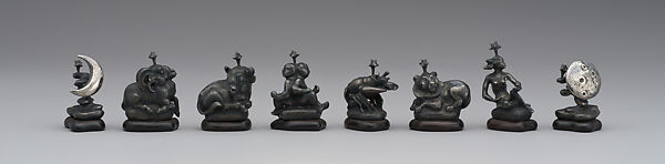 Astronomical chess set, Max Esser (German, Barth 1885–1945 Berlin), Silver, silver-gilt, ivory, ebony, marble, plaster, brass, beeswax, enamel, German, Berlin