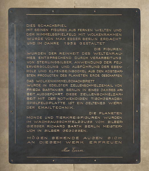 Astronomical chess set, Max Esser (German, Barth 1885–1945 Berlin), Silver, silver-gilt, ivory, ebony, marble, plaster, brass, beeswax, enamel, German, Berlin