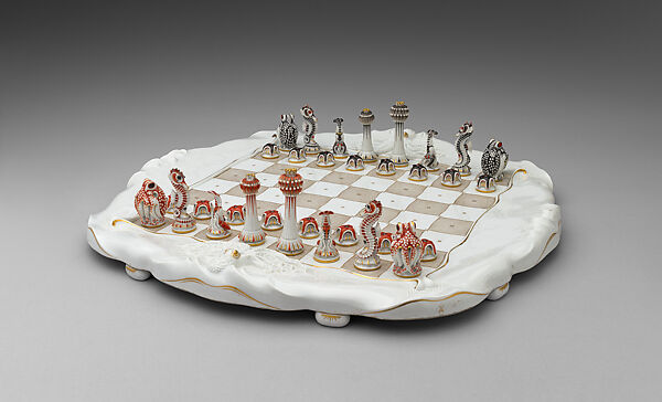 "Aquatic" chess set, Max Esser (German, Barth 1885–1945 Berlin), Porcelain, German, Meissen