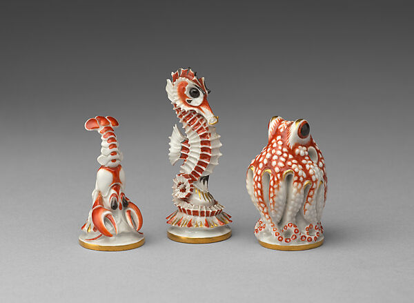 "Aquatic" chess set, Max Esser (German, Barth 1885–1945 Berlin), Porcelain, German, Meissen
