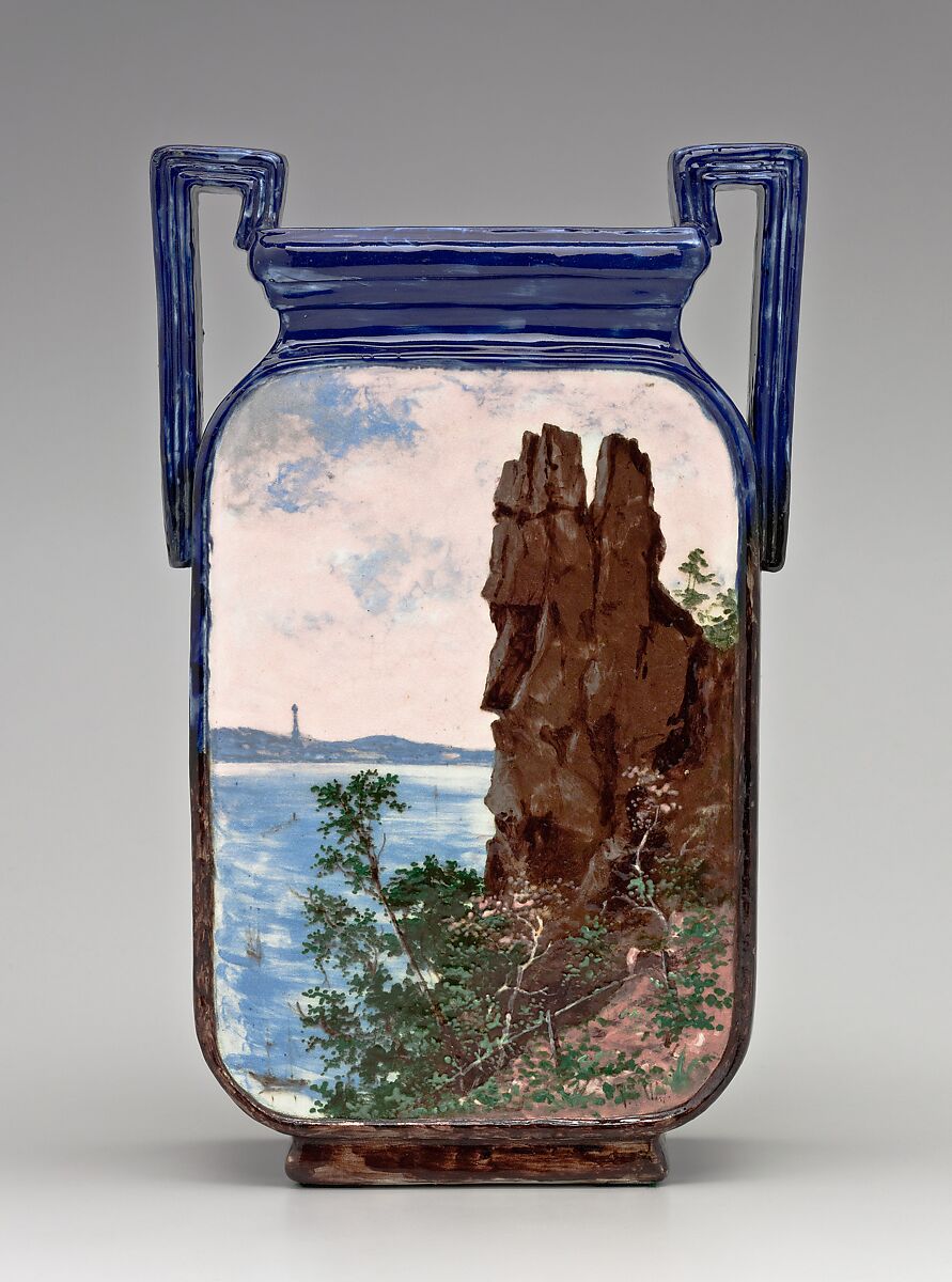 Vase, Odell &amp; Booth Brothers (1880–1885), Earthenware, American 