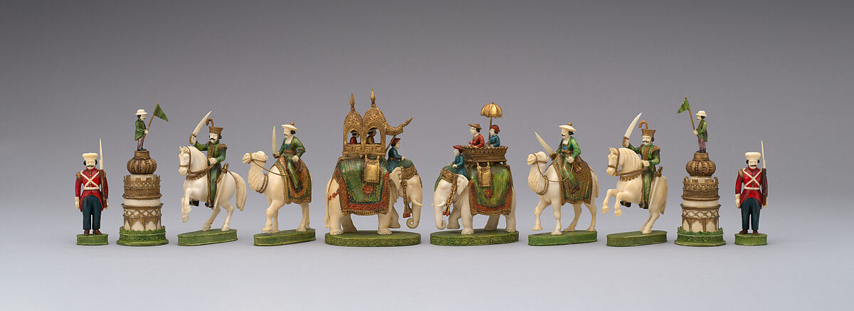 Chessmen (32), Ivory, Indian, possibly Bengal