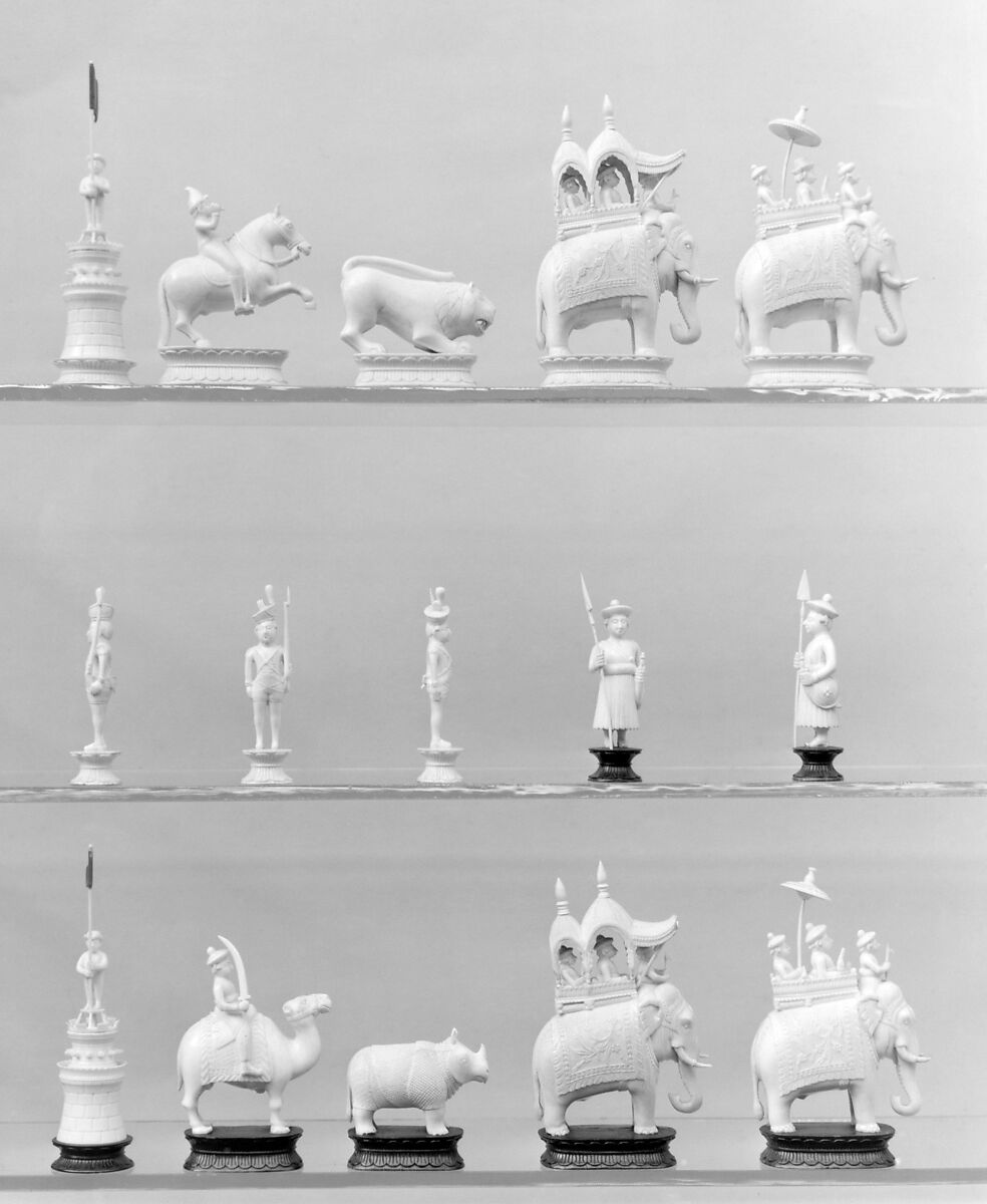 Chessmen (32), Ivory, Indian, Bengal