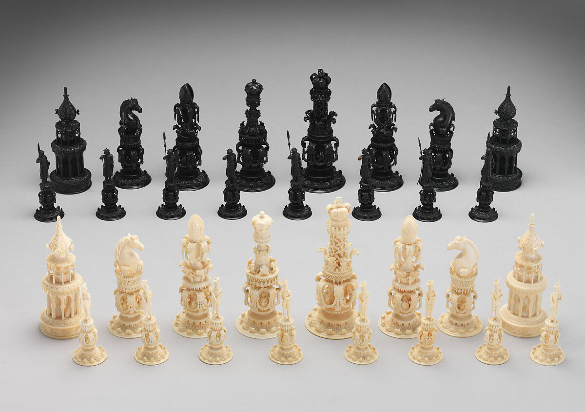 Chessmen (32), Ivory, Indian 