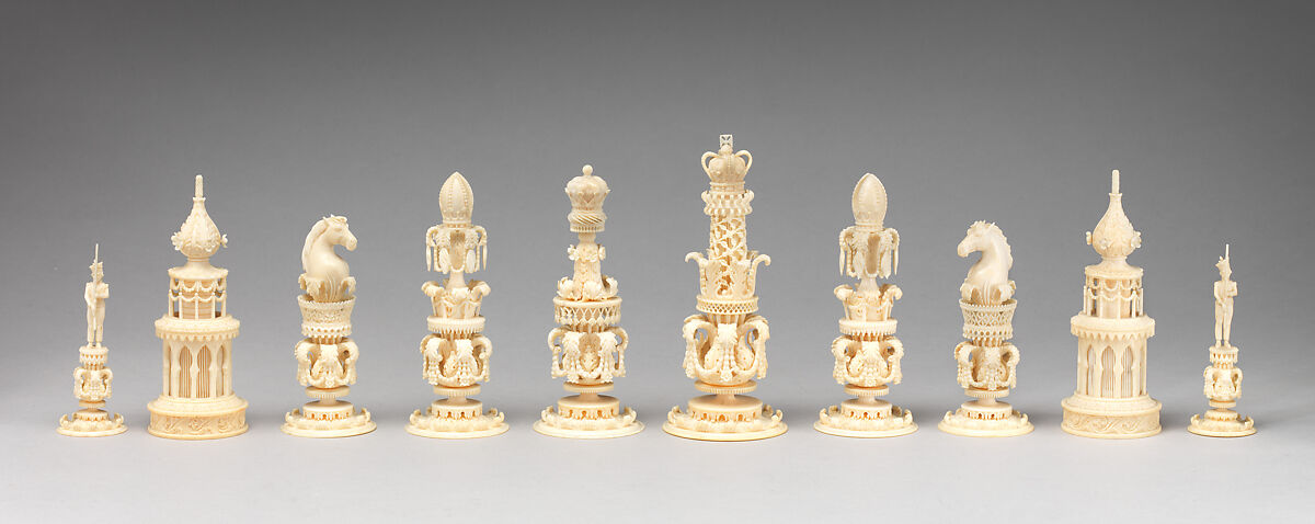 Chessmen (32), Ivory, Indian