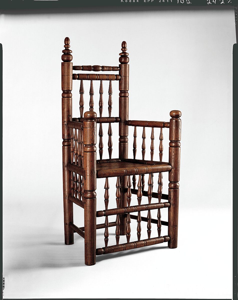 Spindle-back armchair, Ash, American