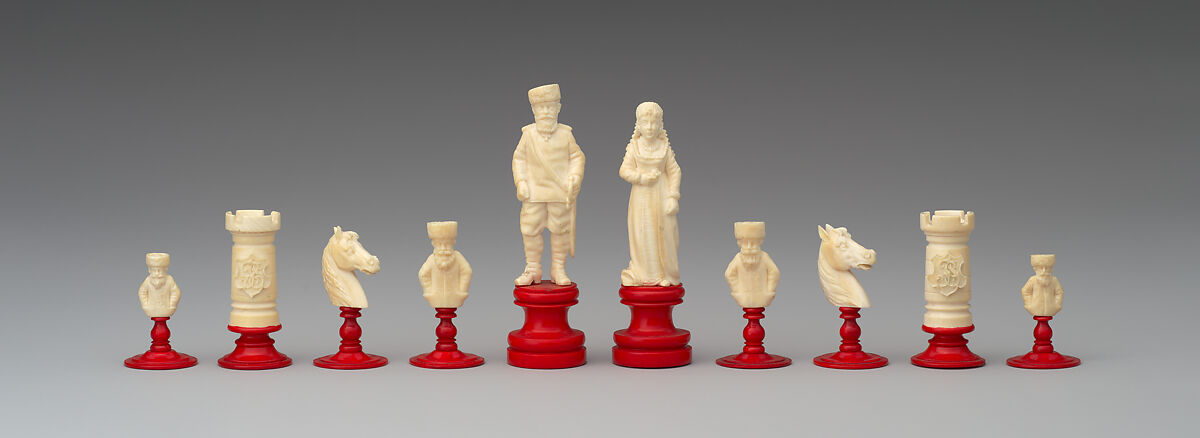 Chessmen (32), Ivory, German
