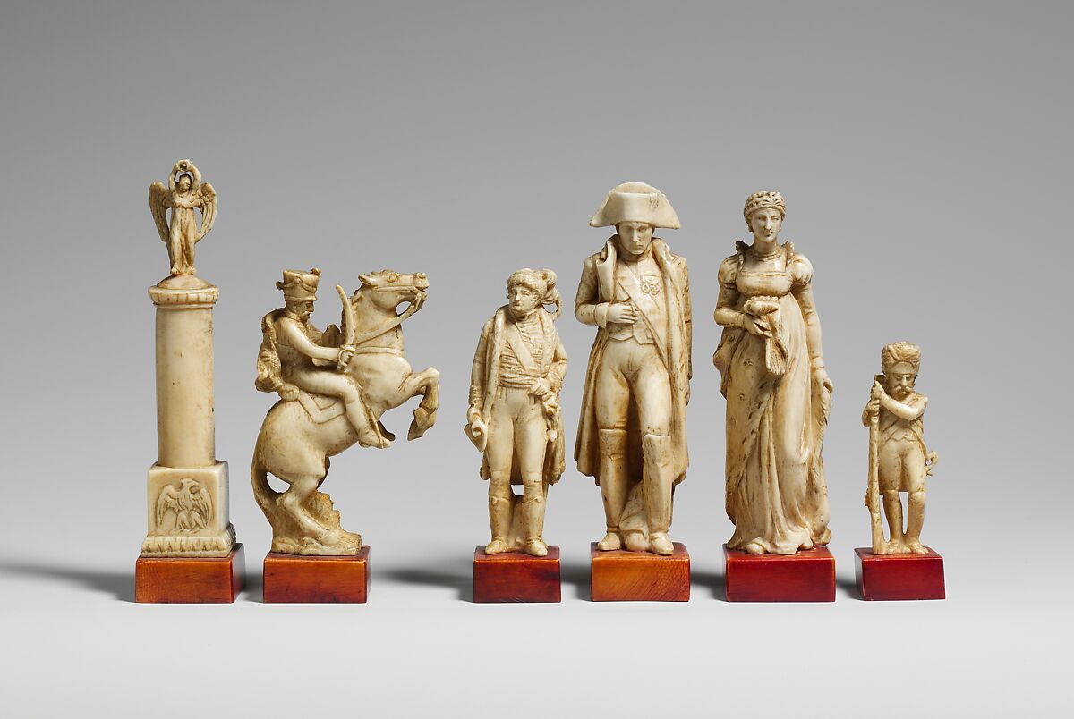 Battle of Austerlitz chessmen (32), Ivory, French, Dieppe