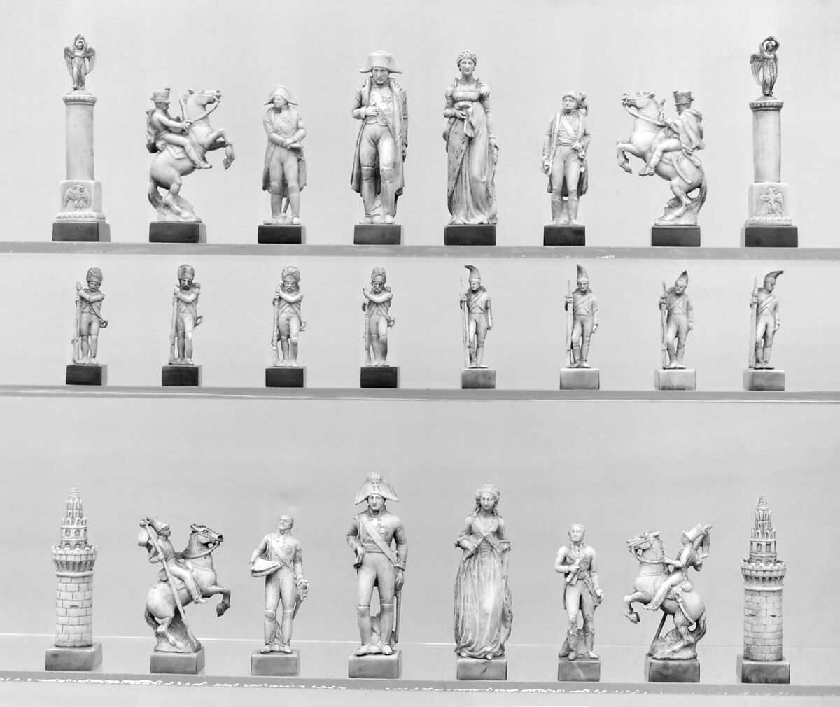 Battle of Austerlitz chessmen (32), Ivory, French, Dieppe