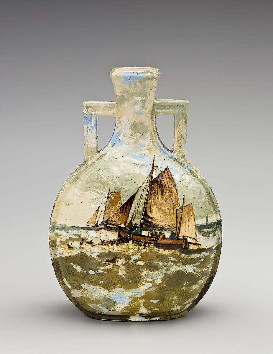 Vase, Charles Volkmar  American, Earthenware, American