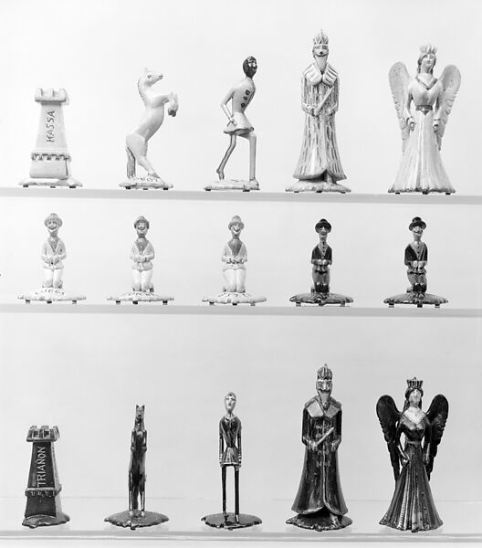 Chessmen (32), Hurba&#39;n, Wood, painted, Hungarian, Kolozvar 