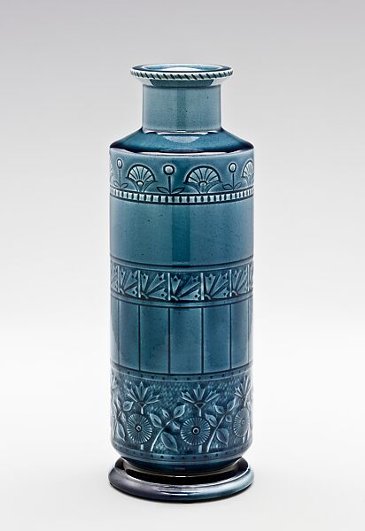 Vase, Chelsea Keramic Art Works (1872–1889), Earthenware, American 
