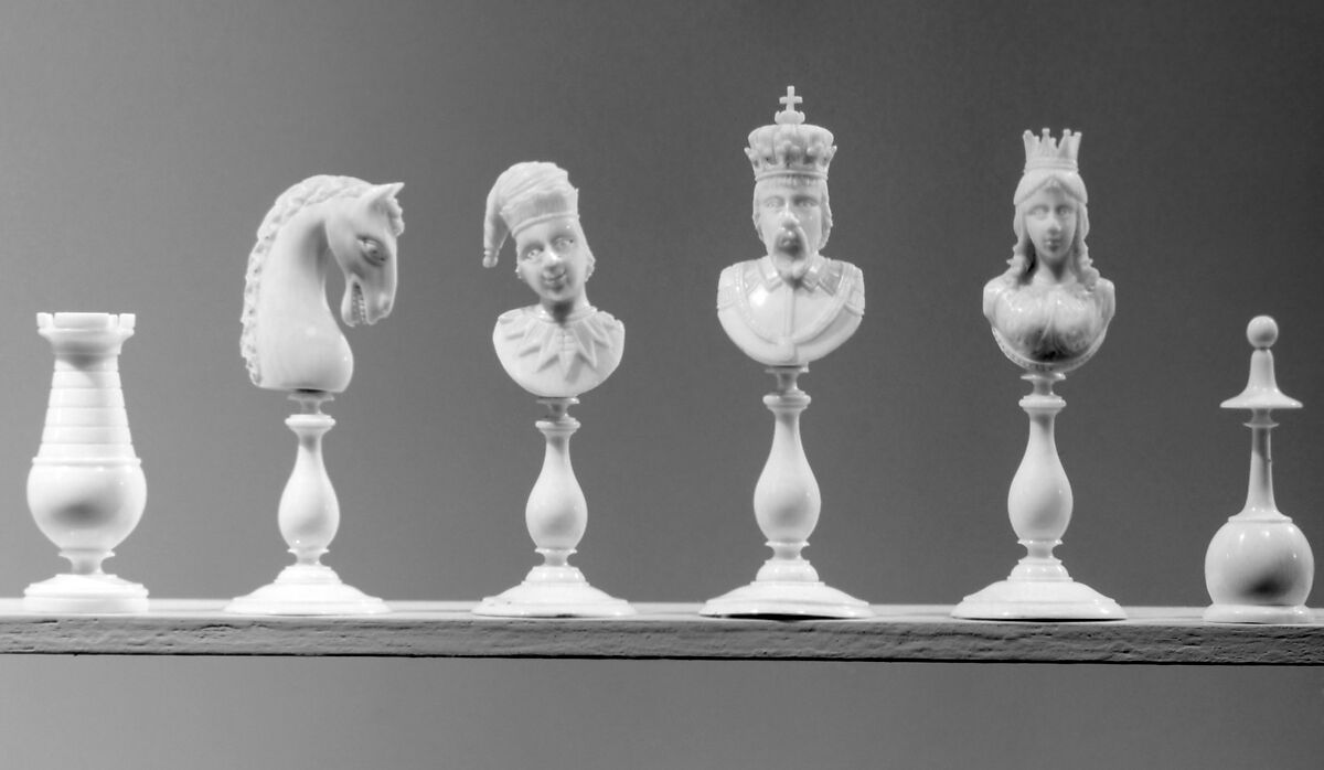 Chessmen (32), Ivory, ebony, French, Dieppe 