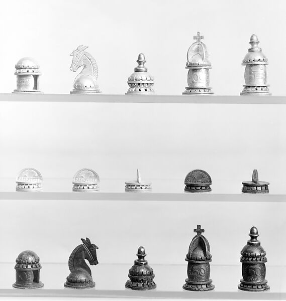 Chessmen (32), Aluminum, German 