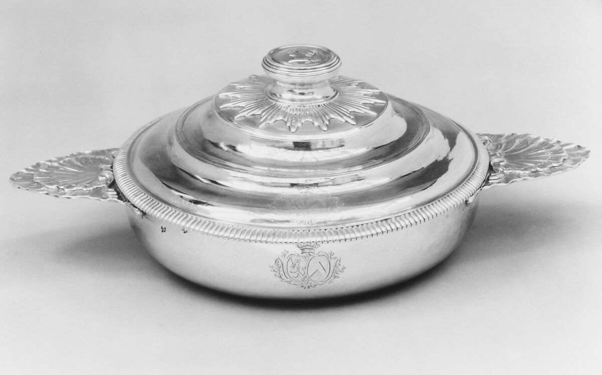 Bowl with cover (Écuelle), Antoine Plot (French, 1701–1772, master 1729), Silver, French, Paris 