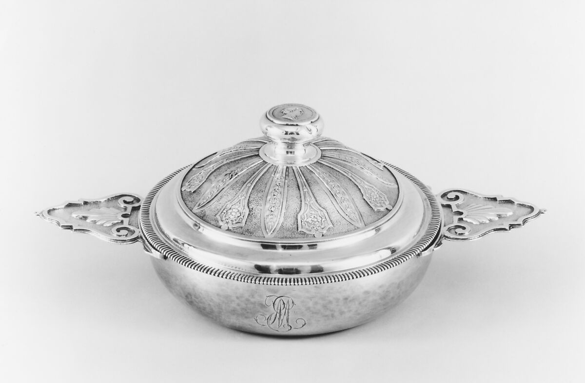Bowl with cover (Écuelle), Ipolyte Garlet (master 1720), Silver, French, Montpellier 