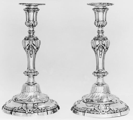 Pair of altar candlesticks, Flemish, Liège