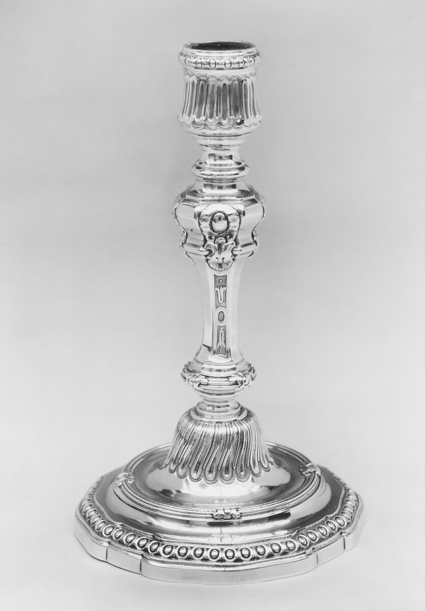 Pair of candlesticks, Jean-François Balzac (1711–1766, master by privilege of court service 1749, master in Paris guild 1755), Silver, French, Paris