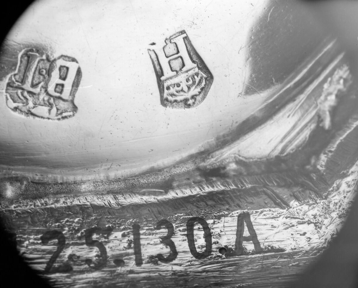 Pair of candlesticks, M.D., Silver, French, Béthune (Jurisdiction of Lille)